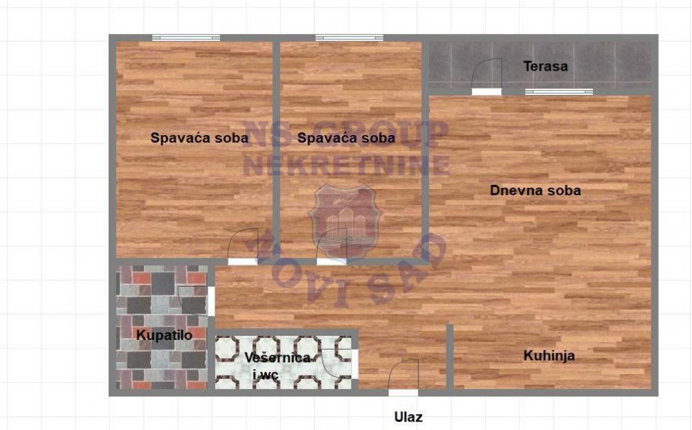 Slika 9 - Trosoban, 64m2, Socijalno Novi Sad, sa terasom, ima lift