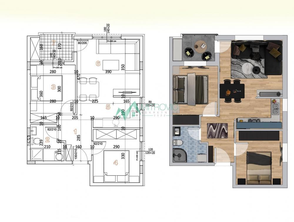 Glavna slika -Dvoiposoban, 53m2, Adice Novi Sad, sa terasom