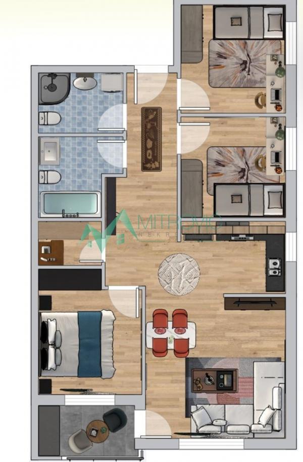 Glavna slika -Troiposoban, 72m2, Adice Novi Sad, sa terasom