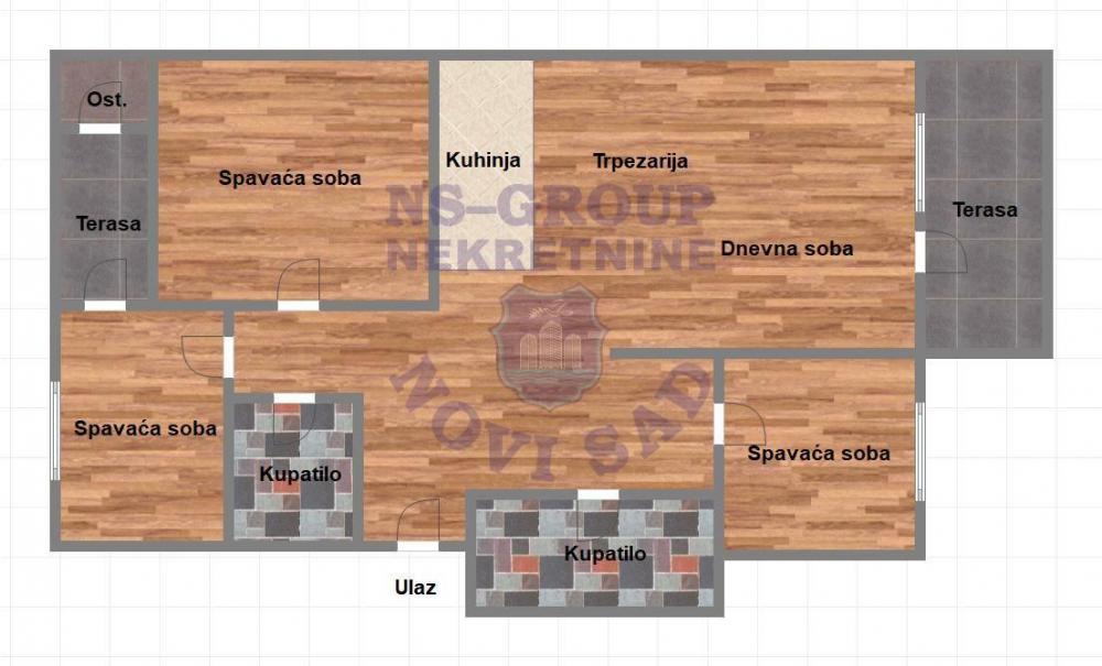 Slika 8 - Četvorosoban, Sajmište Novi Sad, sa terasom, ima lift