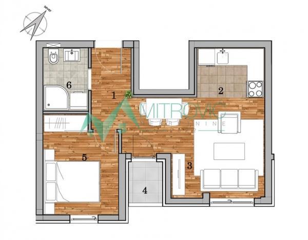 Glavna slika -Dvosoban, 39m2, Telep Novi Sad, sa terasom, ima lift