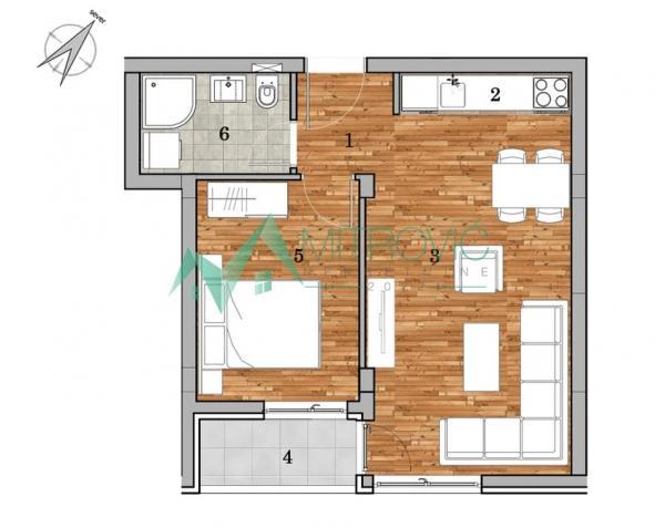 Glavna slika -Dvosoban stan - Telep  42m2