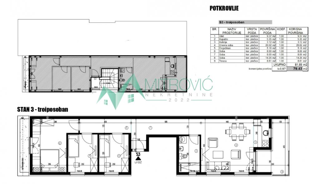 Slika 6 - Adice — Troiposoban stan  82m², novogradnja 