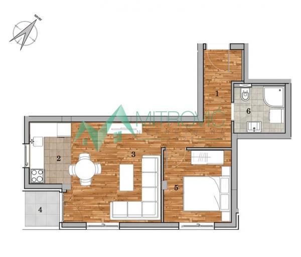 Glavna slika -Dvosoban  stan u izgradnji 44m2 - Telep 