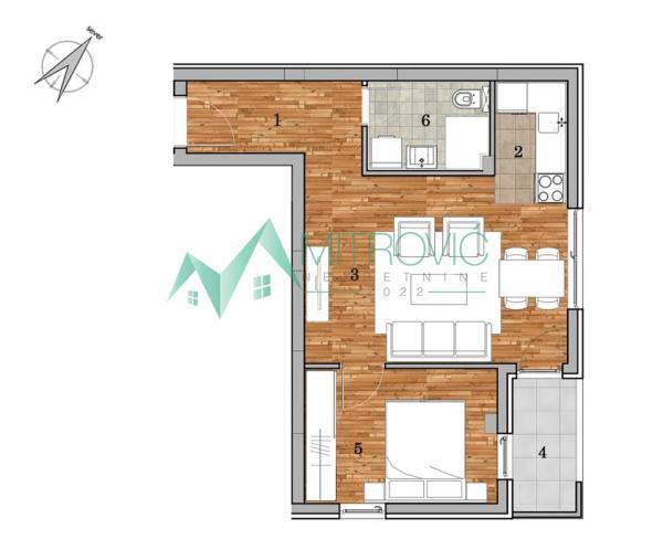 Glavna slika -Dvosoban stan 46m2 - Telep 
