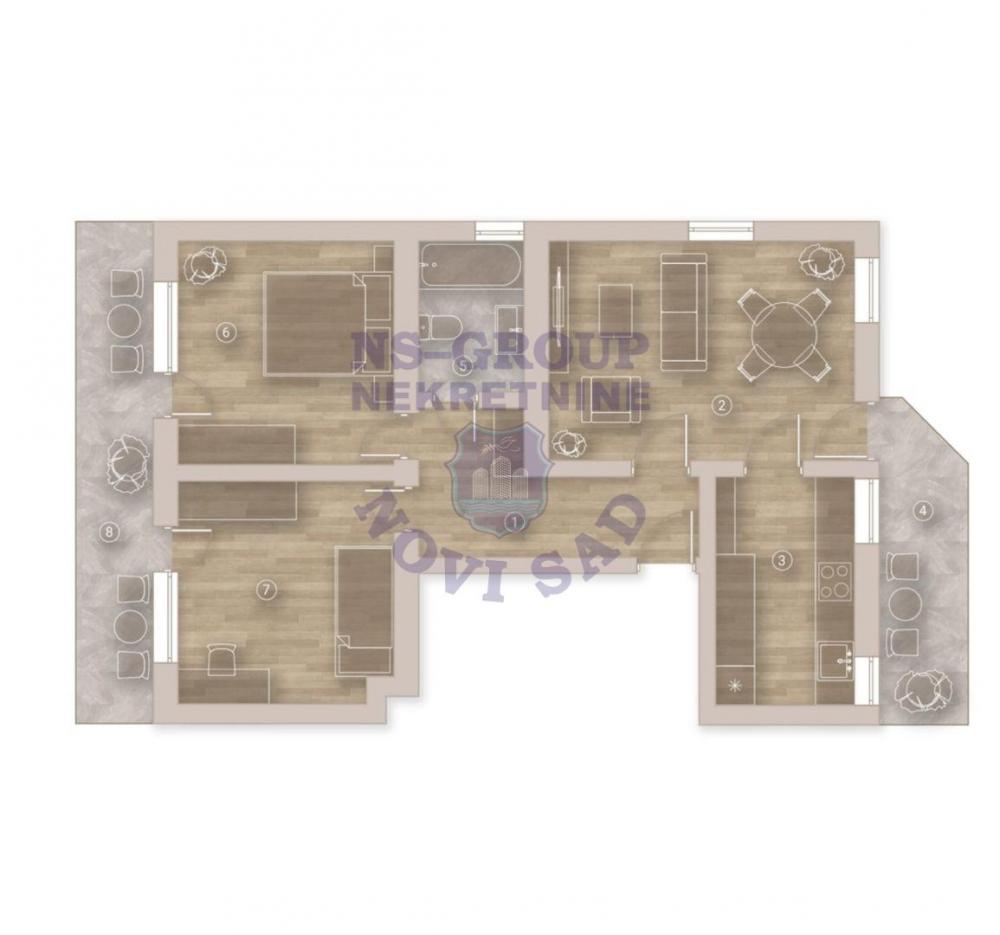 Slika 0 - Trosoban, 74m2, Petrovaradin Novi Sad, sa terasom