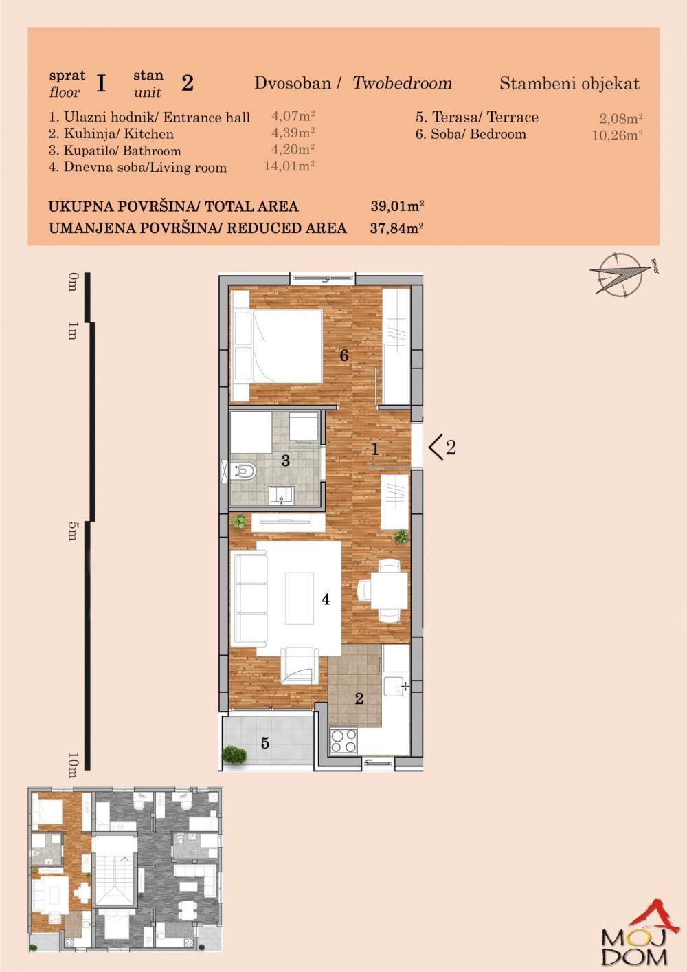 Glavna slika -Stan,NOVI SAD,TELEP,kv: 38, € 120050, ID: 1032194