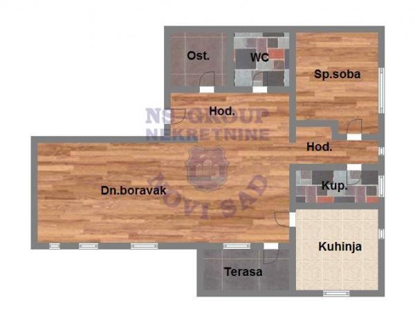 Slika 9 - Dvosoban, 59m2, Bulevar oslobođenja Novi Sad, sa terasom, ima lift
