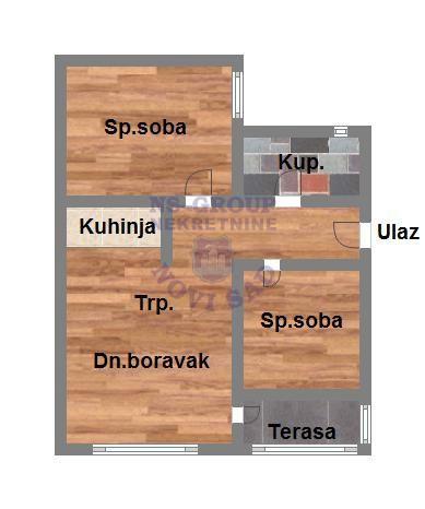 Glavna slika -Dvoiposoban, 55m2, Telep Novi Sad, sa terasom, ima lift
