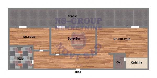 Glavna slika -Dvoiposoban, 82m2, Telep Novi Sad, sa terasom, ima lift
