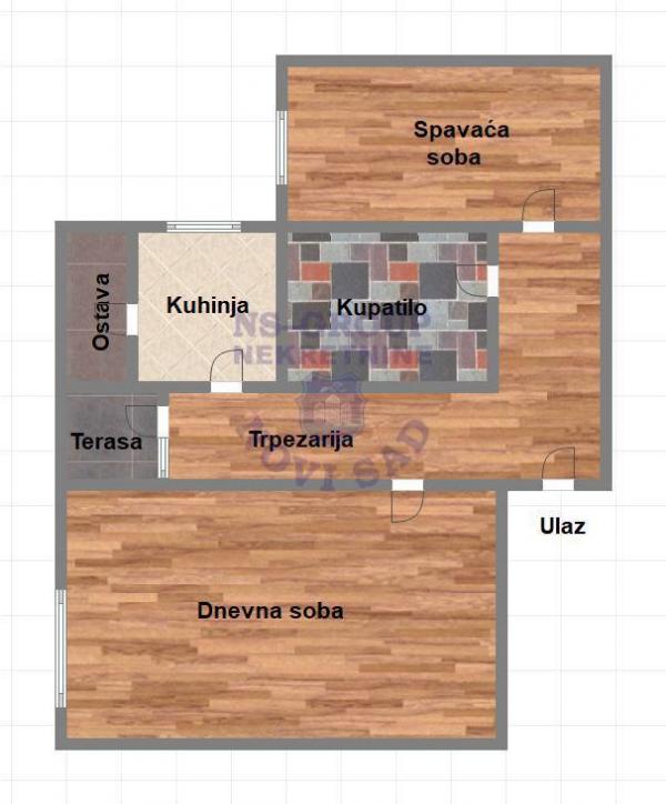Slika 10 - Dvosoban, 58m2, Detelinara Novi Sad, sa terasom, ima lift