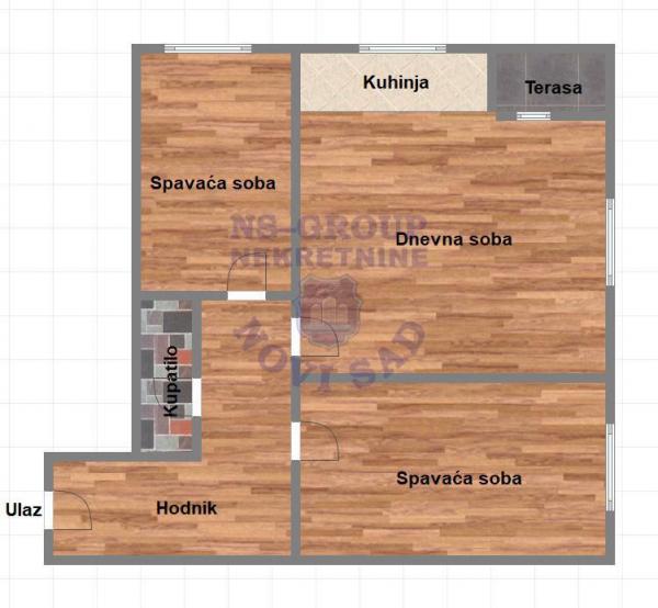 Slika 8 - Trosoban, 71m2, Adice Novi Sad, sa terasom, ima lift