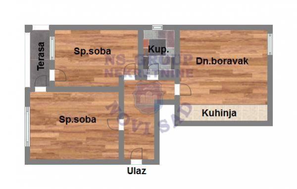 Slika 7 - Dvoiposoban, 49m2, Telep Novi Sad, sa terasom