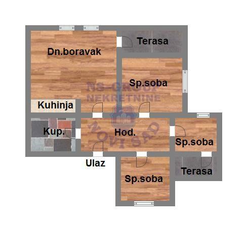 Slika 8 - Četvorosoban, 68m2, Adice Novi Sad, sa terasom