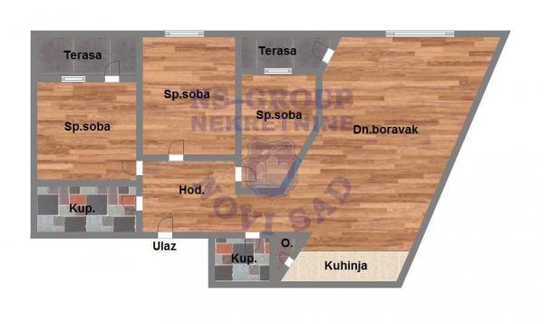 Slika 8 - Četvorosoban, 91m2, Avijatičarsko naselje Novi Sad, sa terasom, ima lift