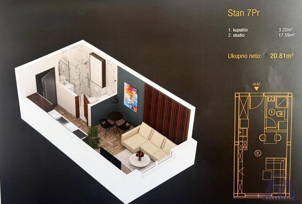 Glavna slika -Stan,PETROVARADIN,ALIBEGOVAC,kv: 21, € 34300, ID: 1019363