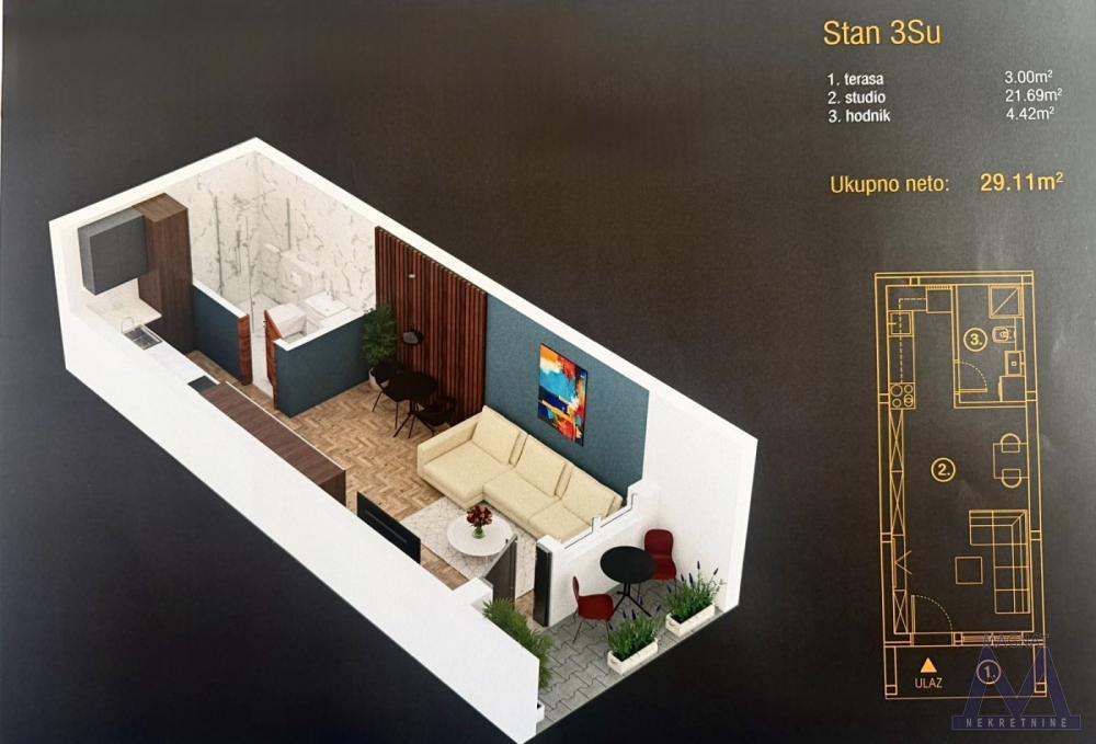 Glavna slika -Stan,PETROVARADIN,ALIBEGOVAC,kv: 29, € 43450, ID: 1019364