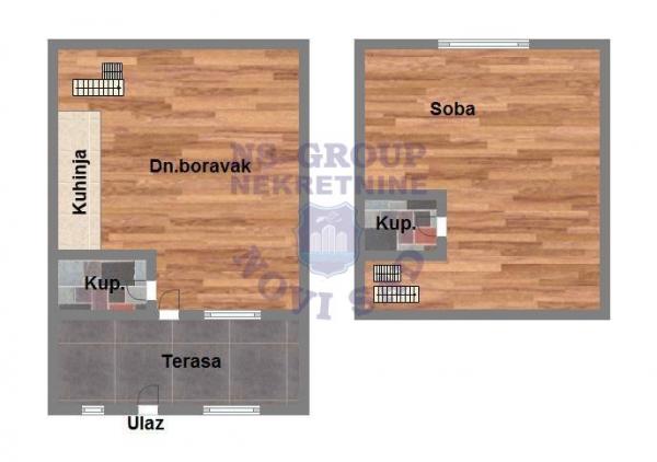 Slika 9 - Dvosoban, 44m2, Veternik Novi Sad, sa terasom, ima lift