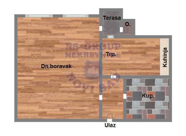 Slika 6 - Jednosoban, 33m2, Podbara Novi Sad, sa terasom