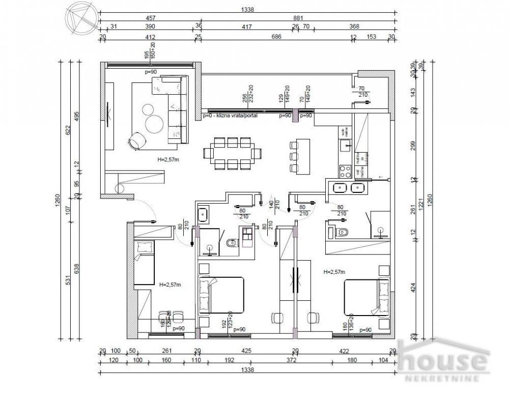 Glavna slika -Stan,NOVI SAD,KEJ,kv: 130.00, € 455000, ID: 1065062