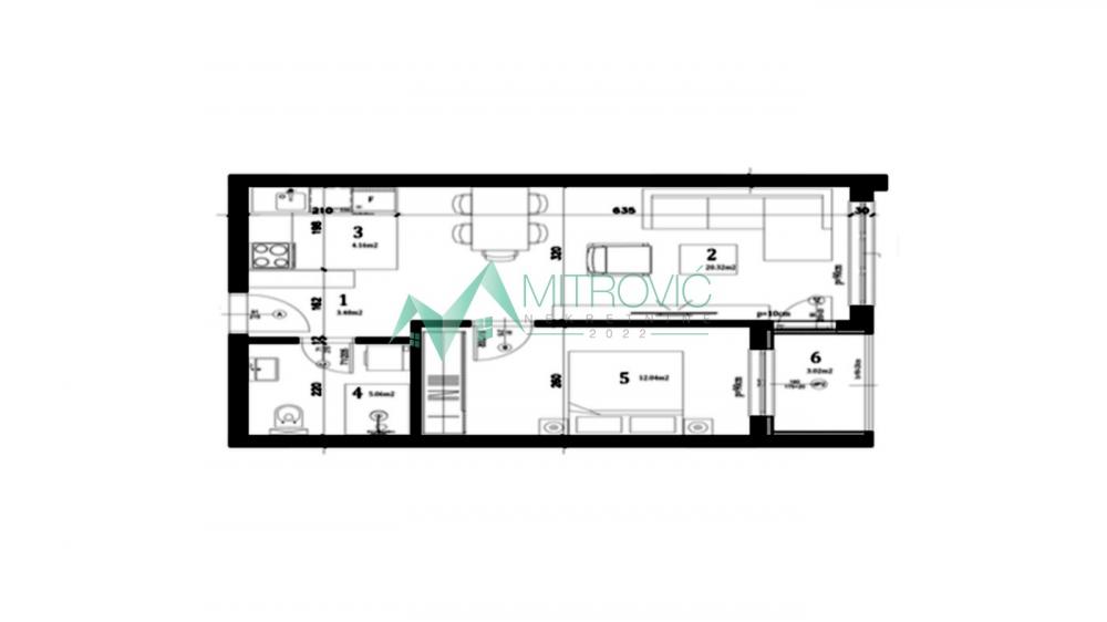 Slika 1 - Prodaja dvosobnog stana – Novogradnja | 47m² (Šifra:1004253) 