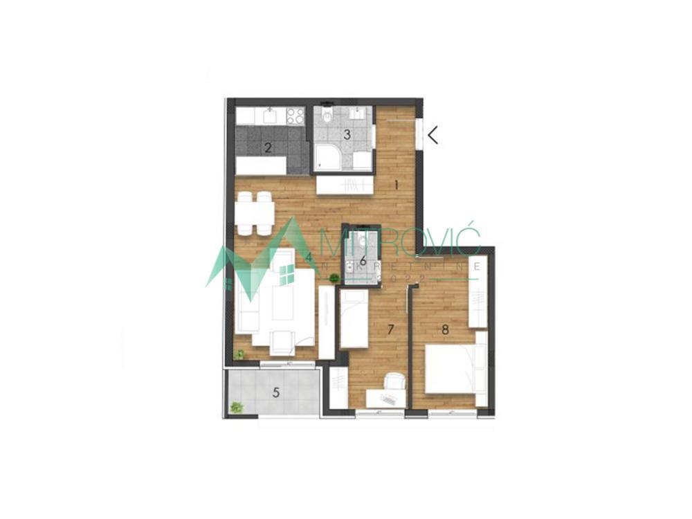 Glavna slika -TROSOBAN STAN U IZGRADNJI 66 m² - TELEP 