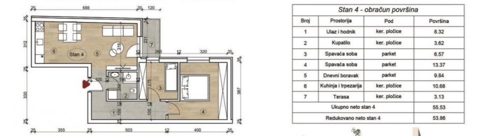 Glavna slika -Stan,NOVI SAD,TELEP,kv: 54.00, € 141100, ID: 1059477