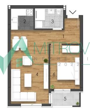 Glavna slika -Nov jednoiposoban stan na Telepu – 45m²