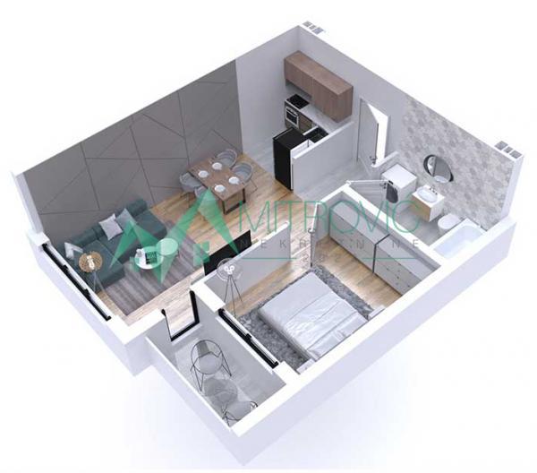 Glavna slika -Nov jednoiposoban stan na Podbari – 45m²