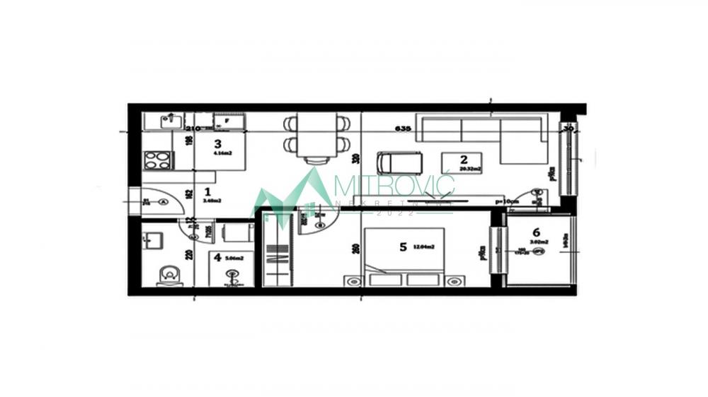 Slika 1 - Prodaja dvosobnog stana – Novogradnja | 47m² (Šifra:1004249) 