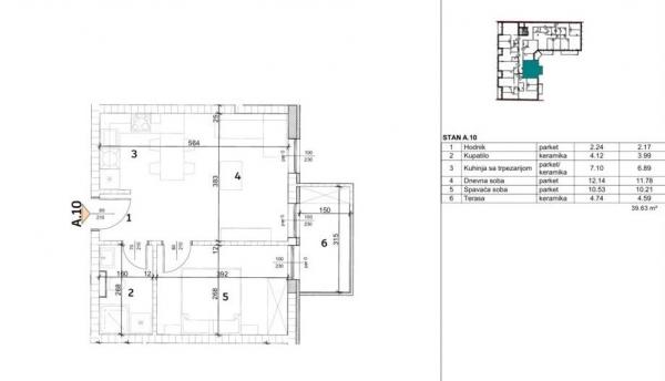 Slika 1 - Stan,NOVI SAD,TELEP,kv: 40.00, € 125000, ID: 1059511