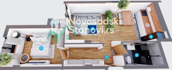 Glavna slika -Telep/ 50m2, dvosoban stan u izgradnji  sa PDV-om.