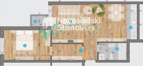 Slika 1 - Telep/ 50m2, dvosoban stan u izgradnji  sa PDV-om.