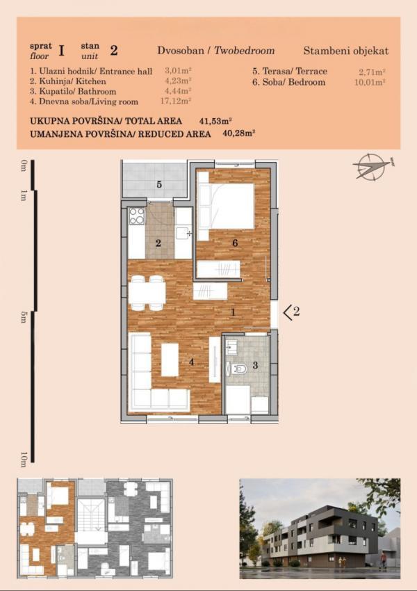 Glavna slika -Stan,NOVI SAD,TELEP,kv: 40.28, € 116200, ID: 1059269