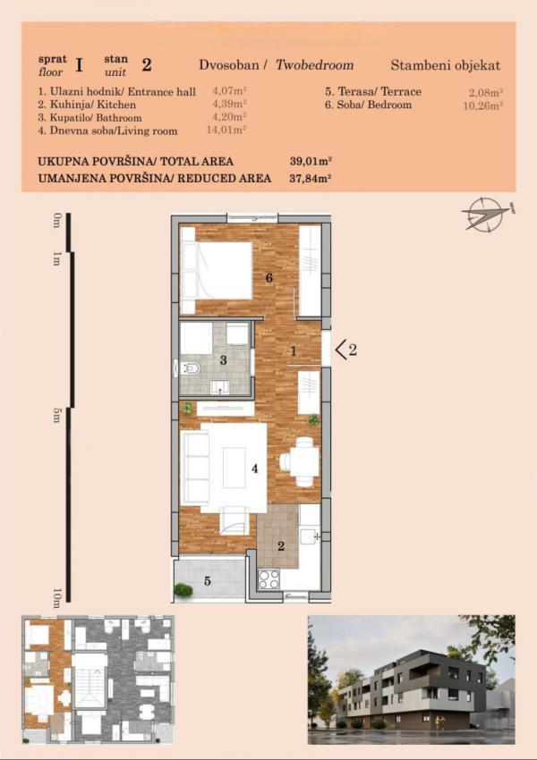 Glavna slika -Stan,NOVI SAD,TELEP,kv: 37.84, € 109150, ID: 1059267