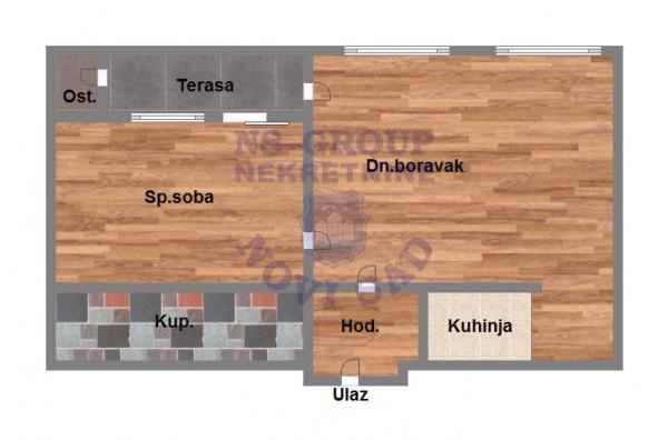 Slika 8 - Dvosoban, 47m2, Bulevar oslobođenja Novi Sad, sa terasom, ima lift