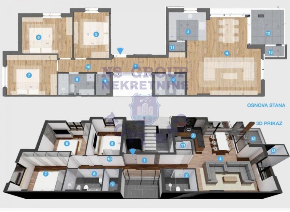 Slika 1 - Cetvorosoban stan na Tatarskom brdu, 98m2