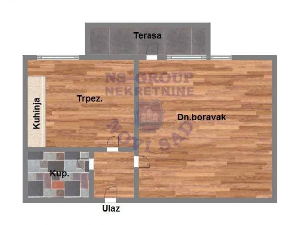 Slika 7 - Jednosoban stan sa odvojenom kuhinjom i trpezarijom, Satelit š. 574138