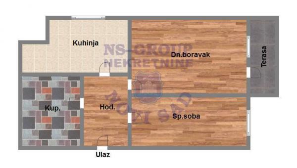 Glavna slika -Dvosoban, 46m2, Satelit Novi Sad, sa terasom