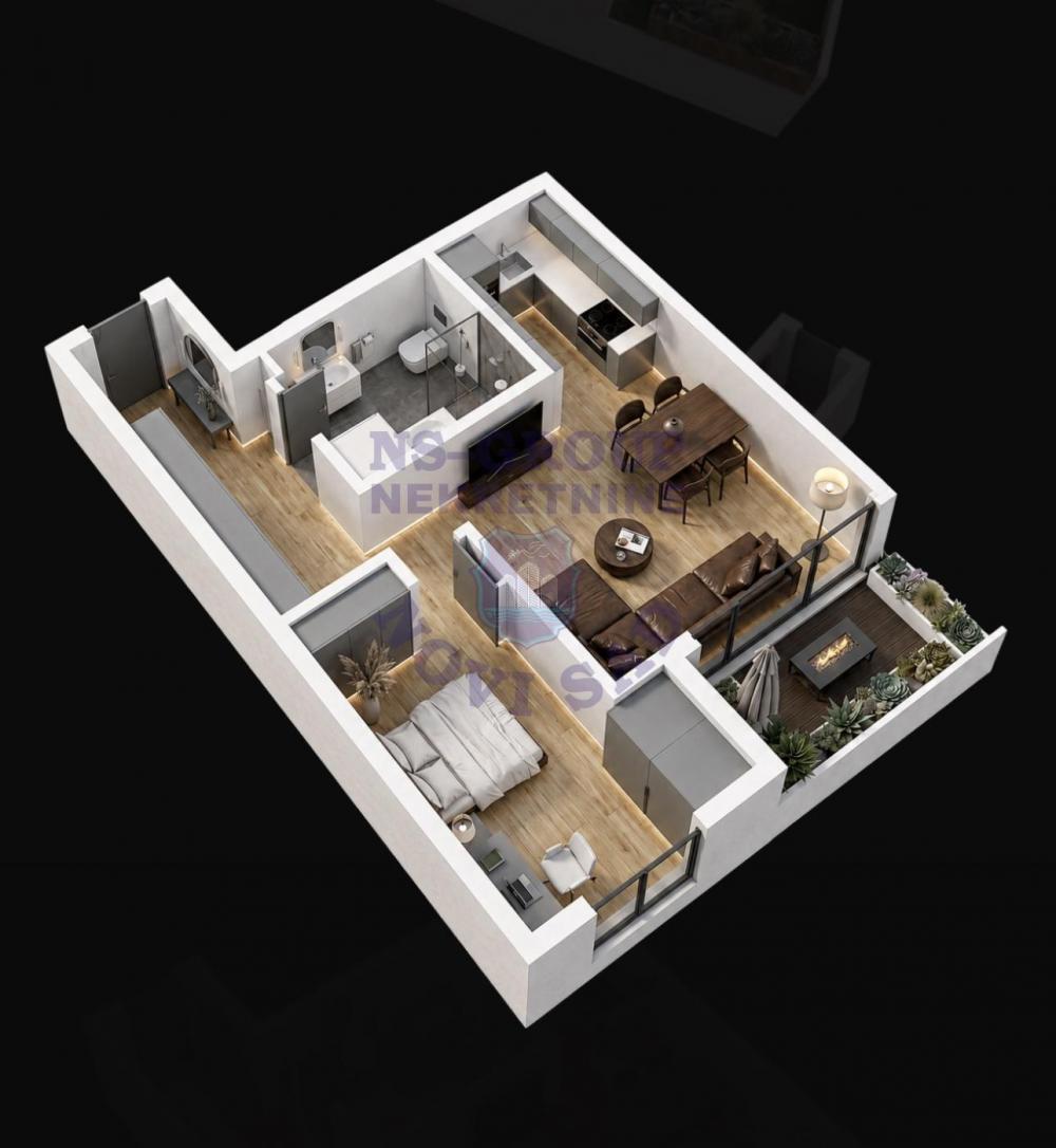Glavna slika -Dvosoban, 38m2, Adice Novi Sad, sa terasom