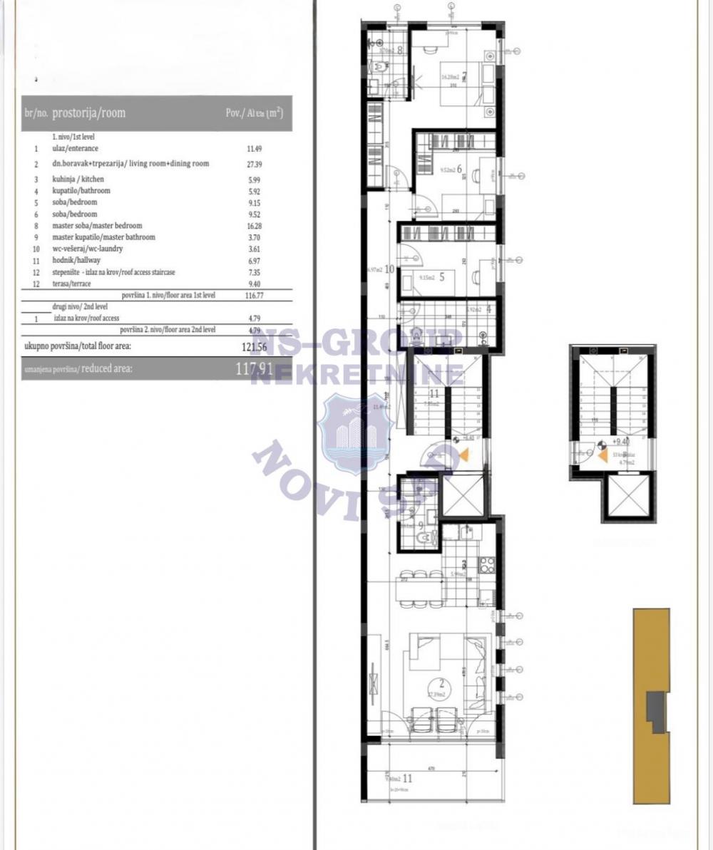 Slika 2 - Četvorosoban, 118m2, Bulevar patrijarha Pavla (Somborski bulevar) Novi Sad, sa terasom, ima lift