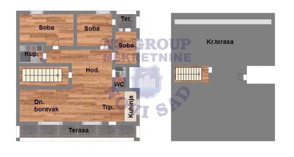 Slika 1 - Fantastičan četvorosoban stan sa krovnom terasom, Telep. šifra: 571864