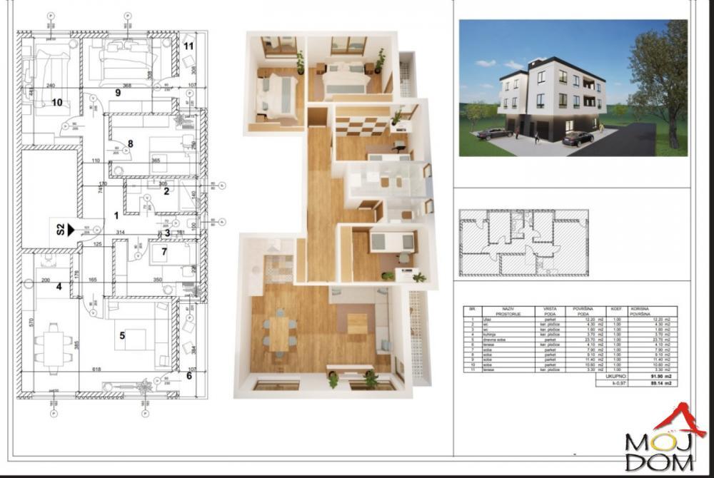 Glavna slika -Stan,NOVI SAD,LIPOV GAJ,kv: 89, € 174450, ID: 1032585