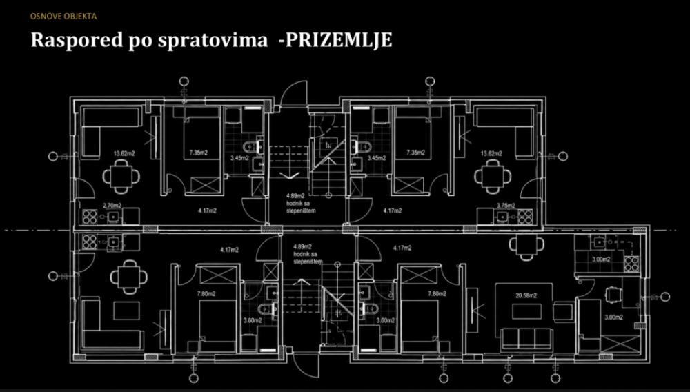 Slika 3 - Jednoiposobni stanovi 30m,32m sa dvorištem 15m u izgradnji Adice