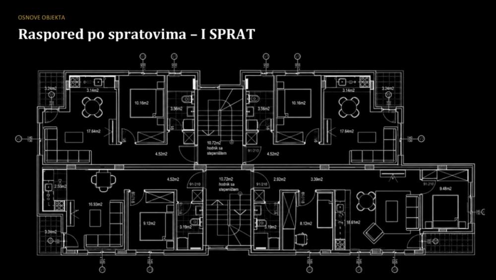 Slika 3 - Jednoiposobni stanovi 39m, 40m, 41m u izgradnji Adice
