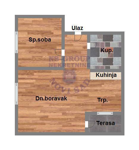 Glavna slika -Dvosoban, 40m2, Telep Novi Sad, sa terasom, ima lift