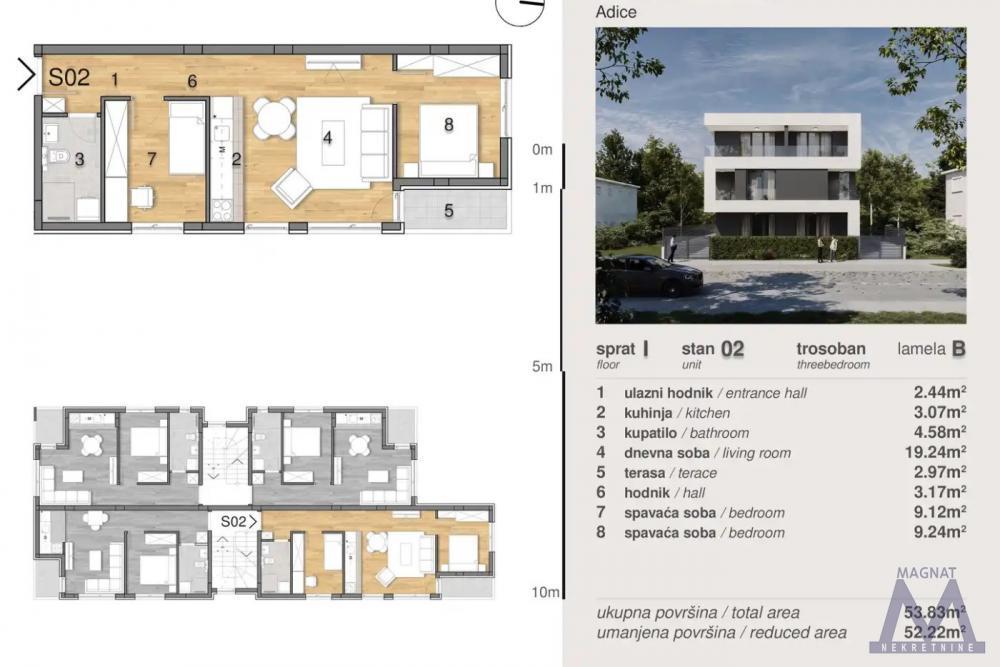 Glavna slika -Stan,NOVI SAD,ADICE,kv: 52.22, € 120400, ID: 1019419