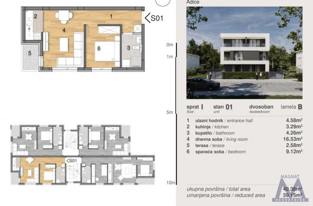 Glavna slika -Stan,NOVI SAD,ADICE,kv: 39.15, € 88750, ID: 1019418