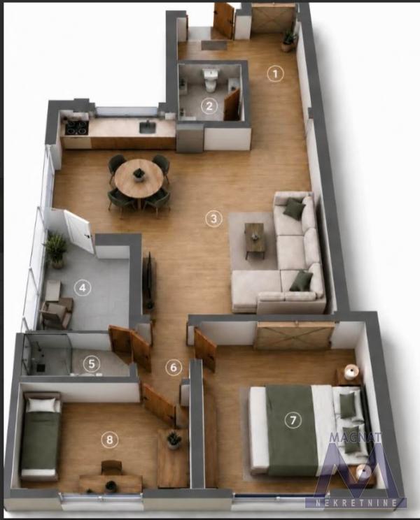Slika 1 - Stan,NOVI SAD,ADICE,kv: 54.24, € 128495, ID: 1019424