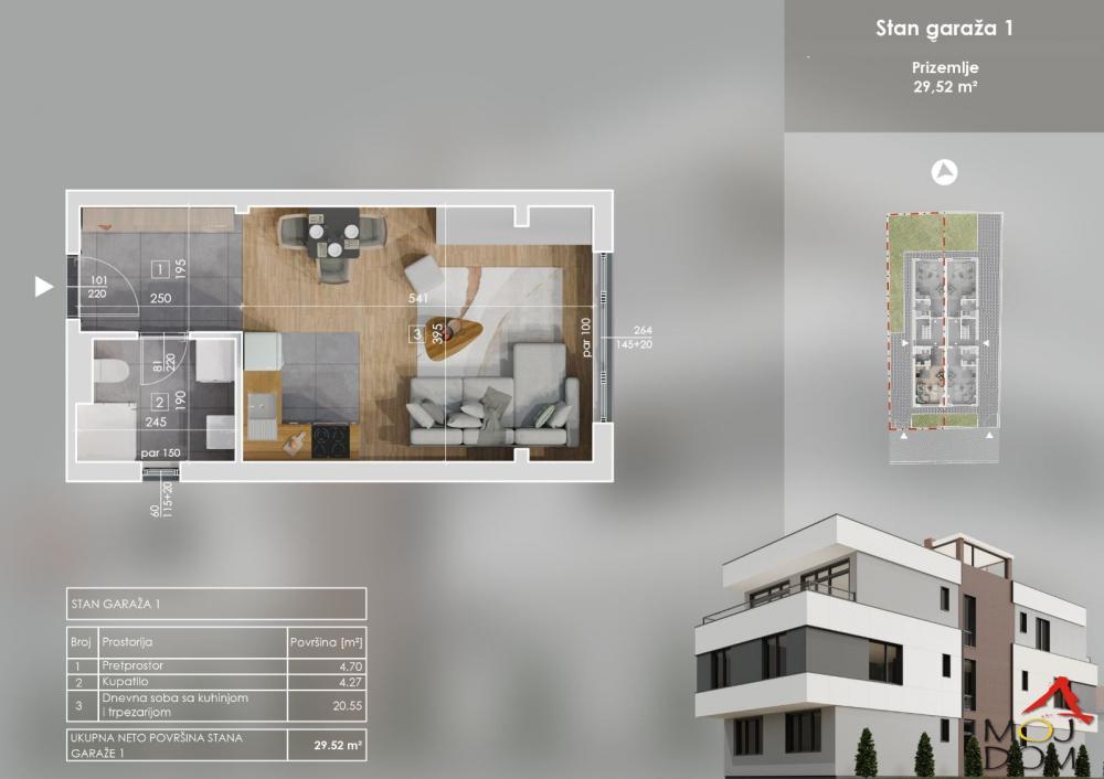 Glavna slika -Stan,NOVI SAD,TELEP,kv: 30, € 62000, ID: 1031876